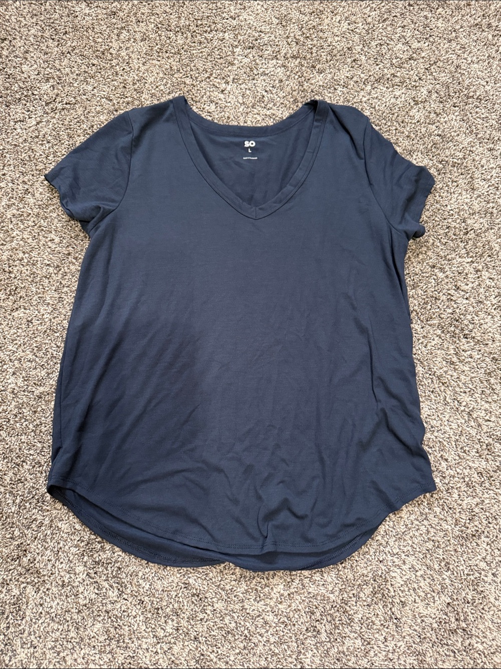 SO Navy V-Neck Short Sleeve Tee